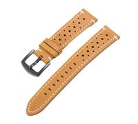 NCSAJCNX Bracelet de montre en cuir de vache respirant, compatible avec Omega et Seiko, avec fermoir noir(Light Brown,22mm)