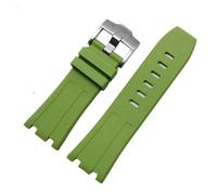 NCSAJCNX Bracelet de montre en silicone compatible avec Audemars Piguet Royal Oak, bracelet d'origine AP 15710 26470, bracelet sport en caoutchouc for homme 28 mm(Light green-steel)