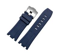 NCSAJCNX Bracelet de montre en silicone compatible avec Audemars Piguet Royal Oak, bracelet d'origine AP 15710 26470, bracelet sport en caoutchouc for homme 28 mm(Blue-steel)