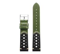 NCSAJCNX Bracelet de montre rétro en cuir veau respirant, 20 mm, compatible avec Rolex(Green)