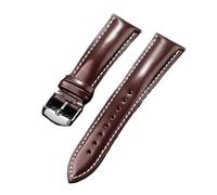 NCSAJCNX Bracelet en cuir de vache brillant compatible avec Omega for Seiko, marron, noir, vert, bracelet Cordovan, accessoires for hommes(Black Yellow,22mm)
