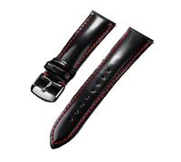 NCSAJCNX Bracelet en cuir de vache brillant compatible avec Omega for Seiko, marron, noir, vert, bracelet Cordovan, accessoires for hommes(WHITE BLACK,20mm)