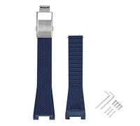 NCSAJCNX Bracelet en silicone liquide compatible avec Casio GST-W300 GST-B100 S100 110 120 Sport, boucle déployante, bracelet de rechange avec vis(Blue-silver)