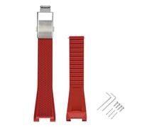 NCSAJCNX Bracelet en silicone liquide compatible avec Casio GST-W300 GST-B100 S100 110 120 Sport, boucle déployante, bracelet de rechange avec vis(Red-silver)