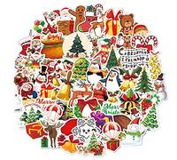 NCTCITY 60 Pièces Noël Autocollants Pack, Père Noël Renne Motif Stickers Étanche Decal Graffiti Patchs pour Festival Ordinateur Portable Vélo Skateboard Bagages Bumper Téléphone Valise