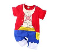 NCTCITY Grenouillères Nouveau-né Bébé Garçon Fille Été Barboteuse Manche Courte Combinaison Col Rond Enfant Mignon Impression Babysuits Avec Bouton-Pression Manteau Tenues