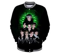 NCTCITY Homme Femme Sweat-Shirts Veste de Baseball Stray Kids Décontractée Chemise à Manches Longues Album MAXIDENT Impression 3D Hip Hop Boutons Tops BangChan Changbin Hyunjin Felix Seungmin
