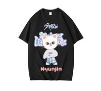 NCTCITY Homme Femme T-Shirt en Coton Stray Kids Animal Mignon Imprimé Tee Shirt Manches Courtes Unisexe Harajuku Tops Stay in Our Little House Changbin Hyunjin Han Felix Seungmin I.N