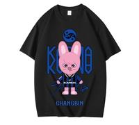 NCTCITY Homme Femme T-Shirt en Coton Stray Kids Karma Animal Mignon Imprimé Tee Shirt Manches Courtes Unisexe Harajuku Tops BangChan Lee Know Changbin Hyunjin Han Felix Seungmin I.N