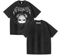 NCTCITY Homme Femme T-Shirt en Coton Tee Shirt Manches Courtes Unisexe Délavé Vintage Harajuku Chemise Tops Stray Kids Dominate World Tour 2025