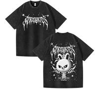 NCTCITY Homme Femme T-Shirt en Coton Tee Shirt Manches Courtes Unisexe Délavé Vintage Harajuku Chemise Tops Stray Kids Dominate World Tour 2025