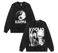 NCTCITY Hommes Femmes Pull à Col Rond Stray Kids Karma Imprimé Pullover Jumpers Délavé Vintage Harajuku Sweat-Shirts Streetwear Haut BangChan Lee Know Changbin Hyunjin Han Felix Seungmin I.N