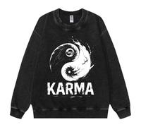 NCTCITY Hommes Femmes Pull à Col Rond Stray Kids Karma Imprimé Pullover Jumpers Délavé Vintage Harajuku Sweat-Shirts Streetwear Haut BangChan Lee Know Changbin Hyunjin Han Felix Seungmin I.N