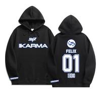 NCTCITY Hommes Femmes Sweat à Capuche Stray Kids Karma Pullover Jumpers Streetwear Haut Ceremony Imprimé BangChan Lee Know Changbin Hyunjin Han Felix Seungmin I.N