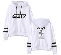 NCTCITY Sweat-Shirts à Lâche Capuche Impression de Lettre Pullover Manche Longue Loisir Hip Hop Pull Sweats Tops avec Cordon Hommes Femmes JB Bambam Jackson Mark