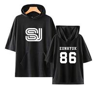 NCTCITY T-Shirt Con Cappuccio Stampa di Lettere Maglietta a Manica Corta Hooded Pullover Tops Estiva Camicetta per Uomini e Donne HeeChul LeeTeuk YeSung ShinDong DongHae EunHyuk Siwon