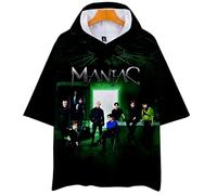 NCTCITY Unisexe T-Shirt à Capuche Sweat-Shirt à Manches Courtes Stray Kids Tops MAXIDENT Impression 3D Hoodie Décontractée Harajuku Chemise pour Adolescents BangChan Changbin Hyunjin Felix