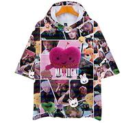 NCTCITY Unisexe T-Shirt à Capuche Sweat-Shirt à Manches Courtes Stray Kids Tops MAXIDENT Impression 3D Hoodie Décontractée Harajuku Chemise pour Adolescents BangChan Changbin Hyunjin Felix