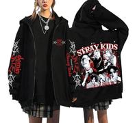 NCTCITY Unisexe Zippé Sweat à Capuche Stray Kids Dominate Cardigan Manteau Hoodie Loisir Chemise E-Girl Y2K Gothique Harajuku Sweatshirts BangChan Lee Know Changbin Hyunjin Han Felix Seungmin I.N