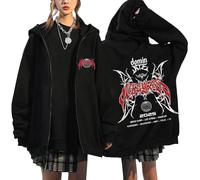 NCTCITY Zippé Sweat à Capuche Cardigan Manteau Hoodie Stray Kids Dominate World Tour Animal Mignon Imprimé E-Girl Y2K Gothique Loisir Sweatshirts Noir BangChan Hyunjin Han Felix I.N