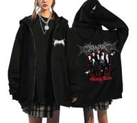 NCTCITY Zippé Sweat à Capuche Cardigan Manteau Hoodie Stray Kids Dominate World Tour Animal Mignon Imprimé E-Girl Y2K Gothique Harajuku Loisir Sweatshirts Noir