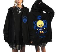 NCTCITY Zippé Sweat à Capuche Cardigan Manteau Hoodie Stray Kids Karma Imprimé E-Girl Y2K Gothique Loisir Sweatshirts Noir Animal Mignon BangChan Lee Know Changbin Hyunjin Han Felix Seungmin I.N