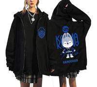 NCTCITY Zippé Sweat à Capuche Cardigan Manteau Hoodie Stray Kids Karma Imprimé E-Girl Y2K Gothique Loisir Sweatshirts Noir Animal Mignon BangChan Lee Know Changbin Hyunjin Han Felix Seungmin I.N