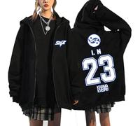 NCTCITY Zippé Sweat à Capuche Cardigan Manteau Hoodie Stray Kids Karma Imprimé E-Girl Y2K Gothique Loisir Sweatshirts Noir Ceremony BangChan Lee Know Changbin Hyunjin Han Felix Seungmin I.N