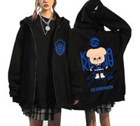 NCTCITY Zippé Sweat à Capuche Cardigan Manteau Hoodie Stray Kids Karma Imprimé E-Girl Y2K Gothique Loisir Sweatshirts Noir Animal Mignon BangChan Lee Know Changbin Hyunjin Han Felix Seungmin I.N