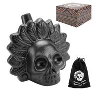 NCTNCX Aztec Death Whistle, Sifflet de Mort Aztèque, Véritable sifflet de la mort aztèque hurlant, Avec pochette à cordon incluse, idéal pour Halloween et le Jour des Morts (1)