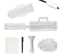 NCTNCX Lot de 100 étiquettes de câble avec clip et boîte de reconnaissance | 30 x 10 mm, étanche, avec serre-câbles et note adhésive, marqueur noir pour l'étiquetage et le tri