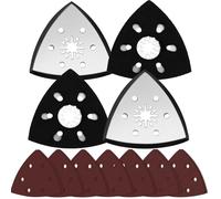 NCTNCX Lot de 4 plaques abrasives triangulaires de 80 mm, avec 14 papiers abrasifs triangulaires de 80 mm, pour bois, métal, plastique dur, plâtre, meulage, dérouillage
