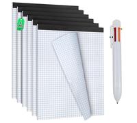 NCTNCX Lot de 6 blocs-notes à carreaux A4, 21.6 cm x 30 cm bloc note a4, 30 pages sans couverture Format A4 Papier perforé