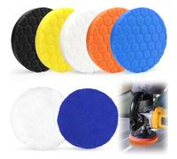 NCTNCX Lot de 7 éponges de polissage de 150 mm - En mousse de polissage en nid d'abeille - Pour visseuse sans fil - Pour ponceuse excentrique (7)