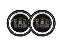NCTPICLC Antibrouillard Feu Antibrouillard LED Moto 4.5 Pouces Feux Croisement Auxiliaires 4.5 Pour Electra Pour Glide Pour Ultra Pour Limited Pour FLHTK 2010-2016(Black1 with halo)