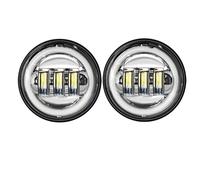 NCTPICLC Antibrouillard Feu Antibrouillard LED Moto 4.5 Pouces Feux Croisement Auxiliaires 4.5 Pour Electra Pour Glide Pour Ultra Pour Limited Pour FLHTK 2010-2016(Chrome2 with halo)