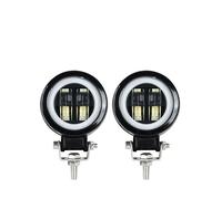 NCTPICLC Antibrouillard Feu Antibrouillard LED Pour Conduite Jour Phare Moto 3'' 20W Halo Pour ATV 12V 24V SUV Faisceaux Travail(2x white and white 1)