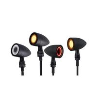 NCTPICLC Antibrouillard Feu Clignotant Avant Et Arrière À LED Pour Moto, 3 En 1, Feu De Freinage, Feu Arrière Rétro Intégré(4Piece White Red)