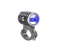 NCTPICLC Antibrouillard Projecteurs LED Moto 1.5 Pouces Phares Conduite Étanches Route Feux Brouillard Route Diable Bleu Pour Moto(1piece Pipe Bracket)