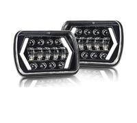 NCTPICLC Phare Avant Phares Phare 5x7 55W Pour Cherokee Pour XJ Pour Patrol Y60 Pour Camion 4x4 Avec Clignotant Simple DRL LED Phares Pour Tout-terrain Rectangulaire Carré LED(2X headlight A)