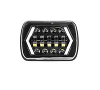NCTPICLC Phare Avant Phares Phare 5x7 55W Pour Cherokee Pour XJ Pour Patrol Y60 Pour Camion 4x4 Avec Clignotant Simple DRL LED Phares Pour Tout-terrain Rectangulaire Carré LED(1X headlight B)