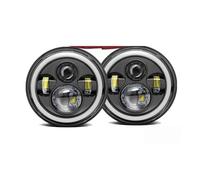 NCTPICLC Phare Avant Phares Phares LED 7" Pour Mazda Pour Miata MX5 H6024 1990 1991 1992 1993 1994 1995 1996 1997 Full Halo Angel Eyes Lights(Noir 2 pièces)