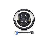 NCTPICLC Phare Avant Phares Pour Lada Pour Niva 4X4 Pour Uaz 12V 24V 80W Voiture Led H4 7 Pouces Accessoires Voiture Angel Eyes DOT E9 4X4 7" Phare LED Hi-Lo DRL(1 PCS)