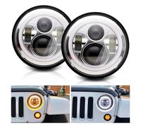 NCTPICLC Phare Avant Phares Pour Mazda Pour Miata Pour MX-5 Pour MX5 1990 1991 1992 1993 1994 1995 1996 1997 Phare LED De Voiture 7 Pouces Rond Angel Eyes Halo Feux Avant DRL(Chrome 2pcs)