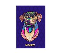 NCUDANK Madhubani Impression sur toile représentant un chien de style animal domestique Décoration de chambre à coucher ou bureau 30 x 45 cm