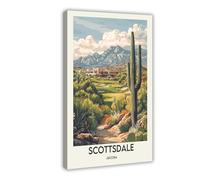 NCUDANK Poster de voyage Scottsdale Arizona - Décoration de chambre à coucher, bureau, chambre - Cadeau - 30 x 45 cm