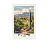 NCUDANK Poster de voyage Scottsdale Arizona - Décoration de chambre à coucher, bureau, chambre - Cadeau - 50 x 75 cm