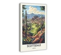 NCUDANK Poster de voyage Scottsdale Arizona sur toile - Décoration murale pour salon, chambre à coucher - 20 x 30 cm