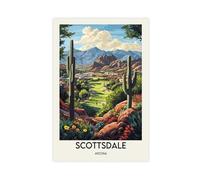 NCUDANK Poster de voyage Scottsdale Arizona sur toile - Décoration murale pour salon, chambre à coucher - 30 x 45 cm