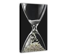 NCUDANK Poster sur toile inspirant Time Is Money - Décoration de chambre à coucher, bureau, chambre, cadeau 40 x 60 cm